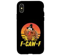 FCAWF Turkey Retro VintageTurkey F-Caw-F Thanksgiving Carcasa para iPhone X/XS