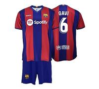 FCB Camiseta y Pantalón - GAVI 6 - Primera Equipación Futbol Club Barcelona - Temporada 2023/2024 - Réplica Oficial con Liciencia del Fútbol Club Barcelona - Niño (6 Años)