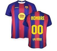 FCB FC BARÇA Camiseta 2025/2026 Oficial con Licencia | RÉPLICA Personalizable FÚTBOL Adulto Hombre | AZULGRANA Tallas S-XXL Nueva Temporada (FR/ES, Letras, L, Regular, Regular, Rojo)
