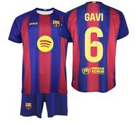 FCB FC Barcelona Kit Infantil 6 GAVI 1ª Equipación 25/26 Réplica Oficial - Conjunto Niño Camiseta y Pantalón Blaugrana (FR/ES, Edad, 12 años, Regular, Rojo y Azul)