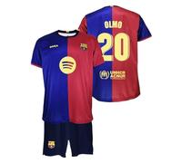 Futbol Club Barcelona Camiseta y Pantalón OLMO 20 Primera Equipación Temporada 2024/2025 - Réplica Oficial con Liciencia - Niño (FR/ES, Edad, 8 años, Regular, Azulgrana)