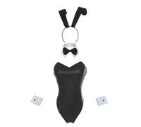 FCCAM Disfraz de conejo para mujer, disfraz de Sakurajima Mai Cosplay Anime Senpai Bunny Suit con orejas, negro, S