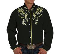 Fccrian Cárdigan casual suelto estampado de manga larga con botones y solapa para hombre, amarillo, 5XL