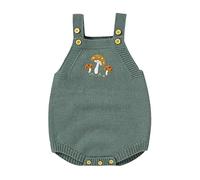 Fccrian Mameluco de punto para bebé recién nacido, sin mangas, suéter para niño y niña, ropa para bebé de 4 a 6 meses (verde, 12-18 meses)