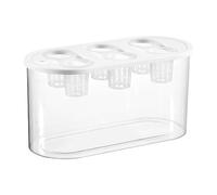 FccsiKoa Caja de Hidropónico con Contenedor Rectangular de 6 Cavidades, Soporte Transparente para El de Flores Y Hortalizas, Blanco