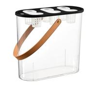 FccsiKoa Caja de Rectangular para Hidropónico, Caja Transparente con Tapa Extraíble, Contenedor de Flores de PP, Ideal para Decoración, Negro