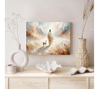 Fchen art Embrace Faithful Art 'Jesus Leaves The 99'Wall Decor Art The Lost Sheep Print Painting Jesús Inspired Home Christian Decor Bible Theme Horizontal Wall Art Home Decor Home Decor Framed