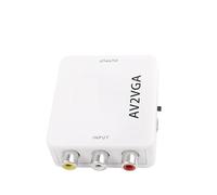 FCJPYRAPS Adaptador AV 3RCA a VGA de 3,5 mm con Cable de alimentación USB, convertidor de Audio y vídeo Compatible con PAL y NTS for DVD, TV, decodificador, proyector, Pantalla, línea de conversión.