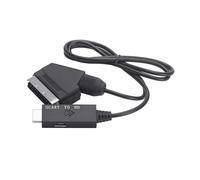 FCJPYRAPS Cable Adaptador Compatible con Scart a HDMI, convertidor de Audio y vídeo for TV HD 1080P con Cable USB for HDTV/DVD/decodificador/PS3/PAL.