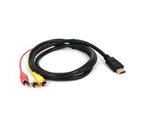 FCJPYRAPS Cable AV Compatible con HDMI 1080P, Adaptador convertidor de HDMI a 3 RCA, Video y Audio de 1,5 m for televisor, decodificador, DVD, portátil, Pantalla, línea de conversión