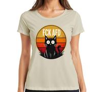 FCK AFD Gato Negro Anti Derecho Declaración Camiseta Mujer, naturaleza, M