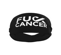 FCK Cancer - Muñequeras Deportivas para Hombre y Mujer, Antideslizantes, elásticas, para Baloncesto, Tenis, Entrenamiento, Gimnasio, Yoga, absorbentes y Transpirables (Negras)