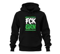 FCK GRN Anti Die Green Statement Hoodie Hoodie Hooder, Negro, L