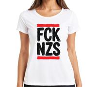 FCK NZS Contra Derecho Statement - Camiseta para mujer, Blanco, M