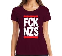 FCK NZS Contra Derecho Statement - Camiseta para mujer, granate, XXL