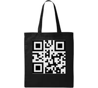 FCK Off QR Dictionary Code - Bolso de mano de algodón ecológico natural, color negro, negro, talla única, Negro , talla única