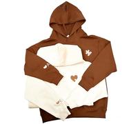 FCLYDER Sudadera Personalizada Pareja - Bordado corazón y Rompecabezas con Iniciales - Juego de Hoodies coordinados él/Ella - Sudadera con Capucha Unisex algodón (Bordado corazón Rompecabezas)