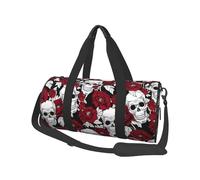 FCMWLKEJI Divertida bolsa deportiva con diseño de calavera gótica con estampado 3D con zapatos, bolsa de gimnasio portátil para hombre, bolsa de natación, bolsa de fitness novedosa, Red, M