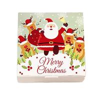 Fcnjsao 10 cajas de regalo de galletas de dibujos animados de Papá Noel, cupcakes, dulces, alimentos, panadería, papel cuadrado plegable para el caso de vacaciones, fiestas, accesorios de paquete