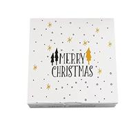 Fcnjsao 10 cajas de regalo de galletas de dibujos animados de Papá Noel, cupcakes, dulces, alimentos, panadería, papel cuadrado plegable para el caso de vacaciones, fiestas, accesorios de paquete
