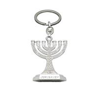 Fcnjsao 12 tribus de Israel Menorah Candelabro Judío Con 7 Ramas Llavero Jerusalén Templo Religioso Para Iglesia Colgante de Bolsillo