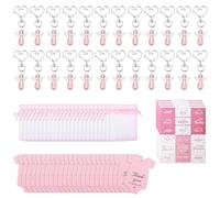 Fcnjsao 24pcs Angelic Crystal Keychains mit Dankeskarte und Draw String Organza Taschen für Babypartys Party Event Lieferungen