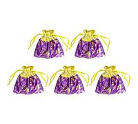 Fcnjsao 5 bolsas de regalo de Navidad bolsas de tela para caramelos para fiesta de Navidad, caramelos, galletas, regalos promocionales, Papá Noel, impresión