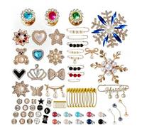 Fcnjsao 50-96 piezas de perlas artificiales con diamantes de imitación para calcetines, broche de perlas artificiales, pin seguro, vestido, suéter, chal