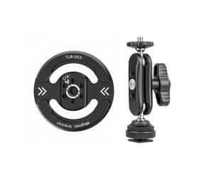 Fcnjsao Agarre ajustable para teléfono con base de metal, rosca estándar para dispositivos móviles y fotográficos, soporte de cámara, clip para teléfono