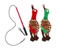 Fcnjsao Barra de coqueteo para perros, gatos, perros, varita mágica extensible, con juguetes de peluche chirriantes, tira y afloja, entrenamiento, juguete interactivo para mascotas