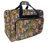 Fcnjsao Bolsa de viaje para máquinas de coser, carcasa de nailon con suficiente espacio para herramientas e ideas, colores vivos y elegantes diseños, Color marrón