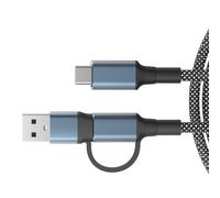 Fcnjsao Cable de carga trenzado multiusos de 10 Gbps, cable de transferencia de datos con interfaces tipo C/USB A para facilitar el cambio de dispositivo
