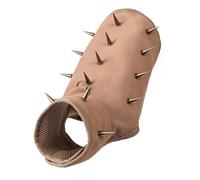 Fcnjsao Chaleco de protección para perros resistente al desgarro, remaches de metal, acolchado de cuero, fácil de llevar para actividades al aire libre, paseo diario, equipo de protección para perros