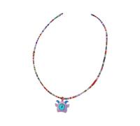 Fcnjsao Collar con colgante de monstruos de cuentas coloridas para mujer, collar de cuentas de arroz, gargantilla para mujer y niña, Devil model, Mi Zhu