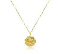 Fcnjsao Collar con medallón de conchas marinas con colgante de foto, cadena de cuello a la moda, hermosa joyería para el cuello para mujeres y niñas, Metal