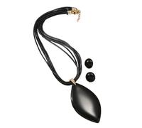 Fcnjsao Collar de mujer con diseño de corazón redondo, cadena de clavícula, temperamento, simple, frío, ajustable, cuerda de cera, Round Hollow Type A, Acrílico