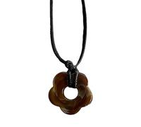 Fcnjsao Collar de mujer de moda con colgante de flor hueca, acrílico simple y delicado, joyería para mujer, uso diario, Pink, Acrílico