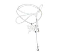Fcnjsao Collar de mujer de moda con estrella de cinco puntas y cadena de clavícula temperamento simple y ajustable en frío, collar de tela coreana, tela
