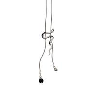 Fcnjsao Collar de serpiente de plata con colgante de residuos de aceite portátil para fiestas, suministros fechas y uso diario