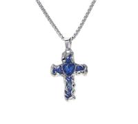 Fcnjsao Collar de temperamento de circón cruzado que gotea al aceite, ligero, lujoso, para mujer, cadena de suéter femenino, hip-hop, joyería que no se decolora, Acero inoxidable