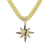 Fcnjsao Collar para mujer con colgante de número 7 de hip hop con cadena cubana Hiphop, joyería de moda punk, Metal