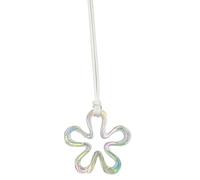 Fcnjsao Colorido collar de cinco pétalos con colgante de flor hueca, exquisito collar de flores con cadena de clavícula floral, White rope, Acrílico y cuerda de cer