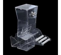 Fcnjsao Comedero para pájaros sin ensuciar, comedero para loros y mascotas, dispensador de alimentos con jaula de perca/accesorios para exteriores