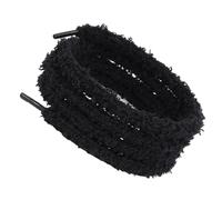 Fcnjsao Cordones peludos de poliéster para zapatos, de felpa suave, 120 cm de largo, repuesto de encaje para mujeres, zapatillas de deporte compatibles con cordones de felpa, Black, 120