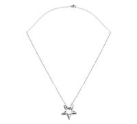 Fcnjsao Corea del Sur Ins Fashion Cool Star Retro Irregular Shining Hollow Colgante Collar de estrella de cinco puntas para niñas