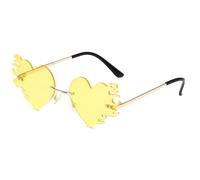 Fcnjsao Elegantes gafas de sol con forma de corazón con llama, punk, tonos claros, sombras, espectáculos en vivo, fiestas, accesorios para fotos