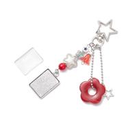 Fcnjsao Encantadora cadena para teléfono celular, diseño de estrella y flor, para añadir un toque de arte a tus accesorios