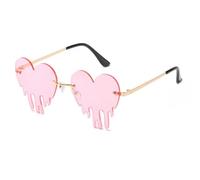 Fcnjsao Gafas de sol de moda con forma de corazón para mujer, sin montura, para carnavales, fiestas y celebraciones de vacaciones, todo a juego