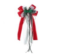Fcnjsao Gargantilla con lazo grande, collar de cuerda de cera, cadena ajustable, collar versátil de Navidad, joyería para mujeres y niñas, Satén, lana
