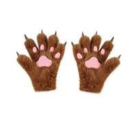 Fcnjsao Guantes de animales realistas de poliéster cálido para cosplay para convenciones de clima frío y fiestas temáticas, guantes de personajes, zz, L